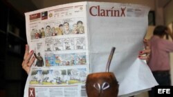 Vista de la portada del diario Clarín del 28 de marzo de 2011, que circuló con portada en blanco, como protesta.