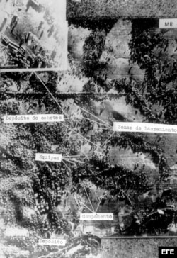Vista aérea de una de las bases de cohetes instaladas por los rusos en Cuba, que han sido el motivo del bloqueo norteamericano de la isla.Efe/jda