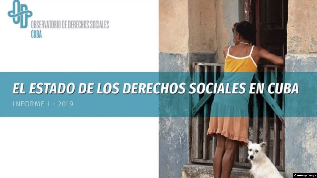 Portada del estudio "El Estado de los Derechos Sociales en Cuba", iniciativa del Observatorio Cubano de Derechos Humanos (OCDH), presentado el sábado en la Ermita de la Caridad en Miami.