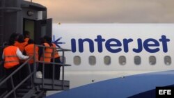 Un avión de la empresa mexicana Interjet.