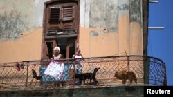 Un balcón en La Habana Vieja.
