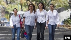 Familiares de Antonio Ledezma y María Corina en Caracas, Venezuela.