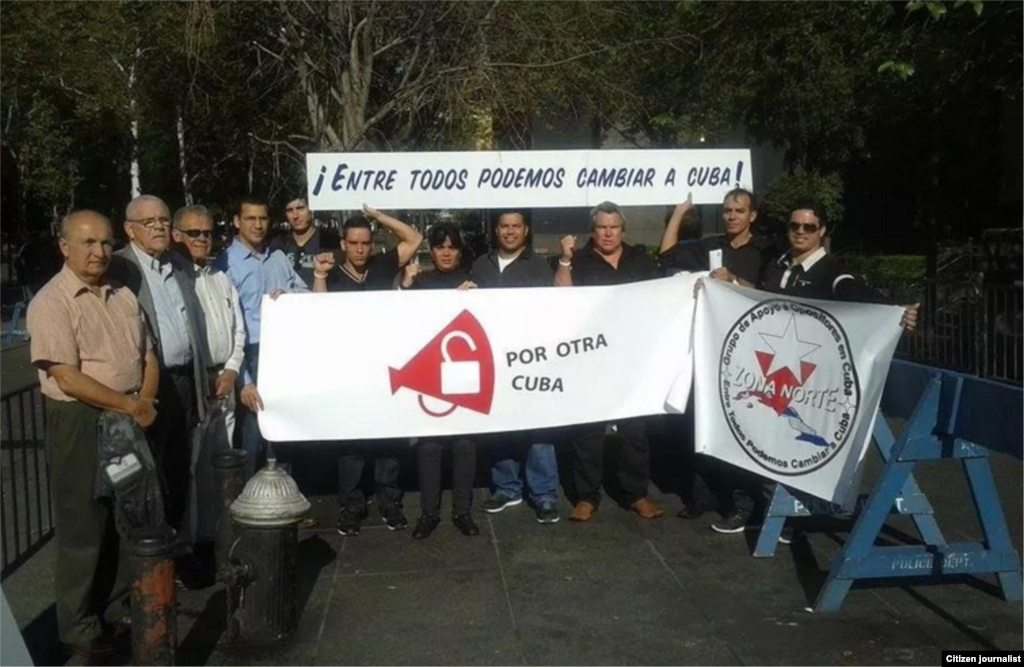 Activistas cubanos se reunieron frente a sede de la ONU para promover Campaña Por Otra Cuba.