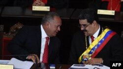 Nicolás Maduro y Diosdado Cabello el 24 de enero de 2019.