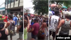 Imágenes de la protesta en Palma Soriano, Santiago de Cuba, el 11 de julio de 2021.