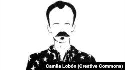 La imagen de José Martí, de Camila Lobón, que resultó ser ofensiva para las autoridades cubanas.