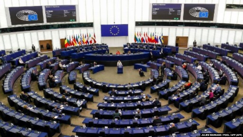 Una sesión plenaria del Parlamento Europeo en Estrasburgo, Francia el 14 de septiembre de 2021.
