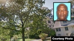 Foto del fugitivo de EE.UU. James Ray III y de la casa que compartía en Montclair, Nueva Jersey, con su víctima, Angela Bledsoe y la hija de ambos (NJ.com)