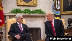 El Presidente de EE.UU, Donal Trump y su homólogo chileno, Sebastián Piñera