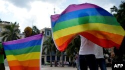 Comunidad LGTBI e una marcha en La Habana en mayo de 2019