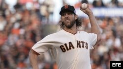 El zurdo Madison Bumgarner, de los Gigantes de San Francisco.
