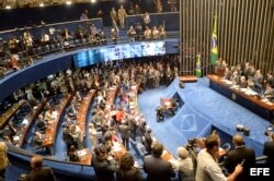 Vista general hoy, miércoles 31 de agosto de 2016, durante la última audiencia del juicio político contra la presidenta Dilma Rousseff, que concluirá con una votación en la que sus 81 miembros decidirán si finalmente es destituida o recupera el poder, en
