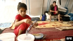 Yazidi en un campamento de refugiados en Turquía.