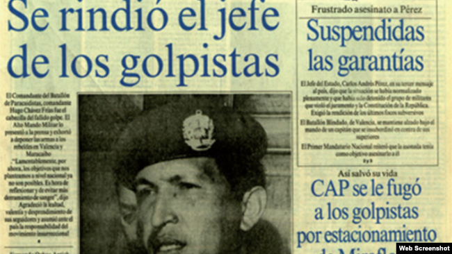 Así informó la prensa venezolana sobre la intentona golpista