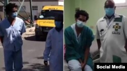 Imágenes difundidas por el régimen cubano de Luis Manuel Otero Alcántara en el hospital Calixto García.