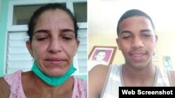 Yudinela Castro y su hijo, el preso político menor de edad Rowland Castillo Castro (Facebook).